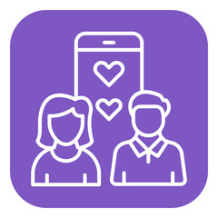 Fototapeta premium Online Dating Vector Icon