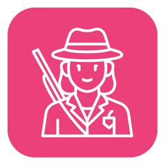 Fototapeta premium Hunter Female Vector Icon