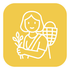 Naklejka premium Gatherer Female Vector Icon