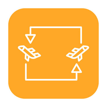 Round Trip Vector Icon