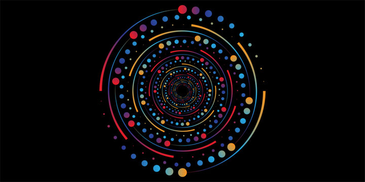 Rainbow colorful circle shape art