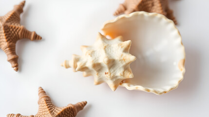 Obraz premium Sea Shell Murex pecten on white background