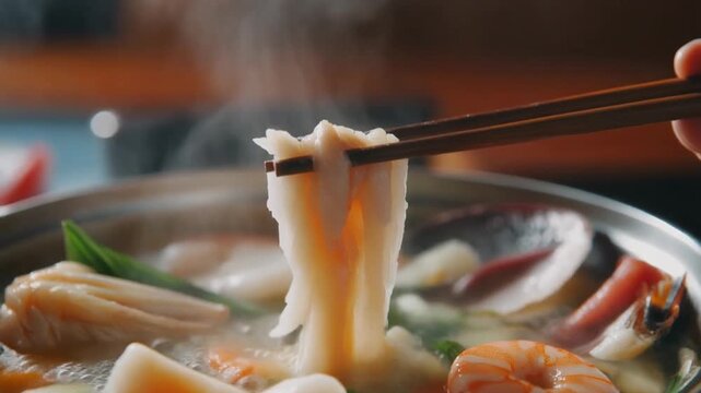 Steaming Seafood Hot Pot Macro