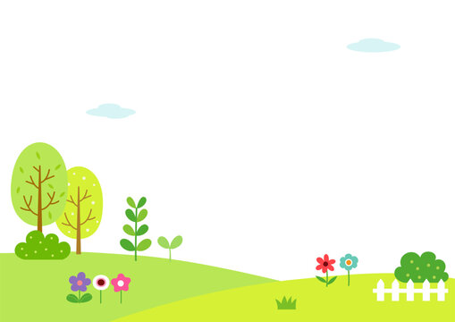 Spring green nature landscape background.