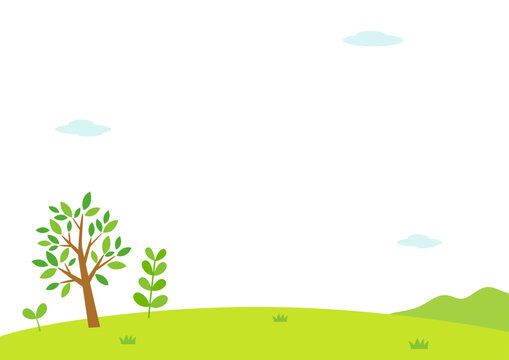 Spring green nature landscape background.