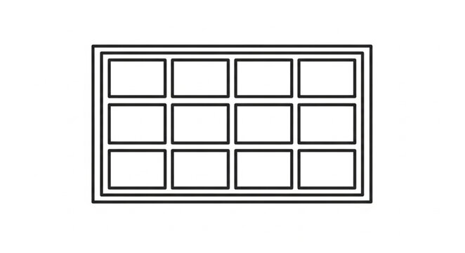 Grid of twelve empty squares in a rectangle outline.