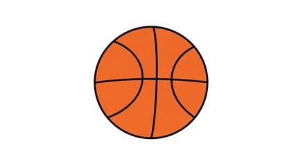 Fototapeta premium Basketball Flat Vector Icon Design Circle Cartoon Illustration Isolated 