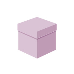 Isometric View of a Simple Pastel-Colored Gift Box.