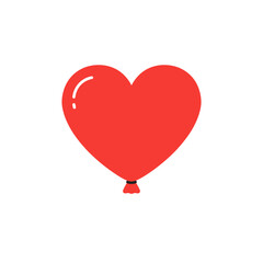 Red Heart-Shaped Balloon Illustration.