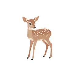 Adorable Fawn with Distinctive White Spots and Alert Upright Ears.