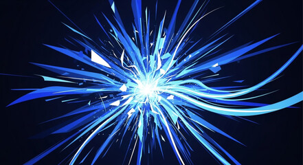 Abstract Blue Light Explosion Energy Burst. © Romm