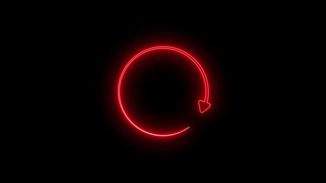 Neon Circle arrow refresh and reload icon animation with loading progress.