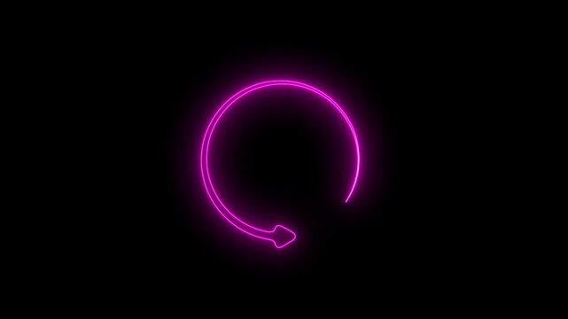 Neon Circle arrow refresh and reload icon animation with loading progress.