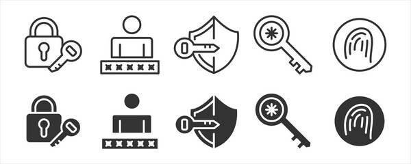 Fototapeta premium Passkey Authentication Security Icon 