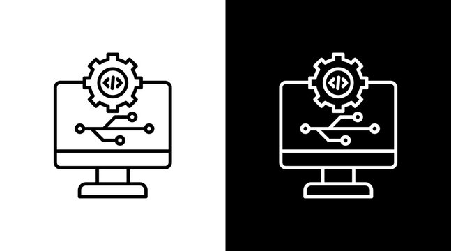 Version Control Outline White Icon Set Design