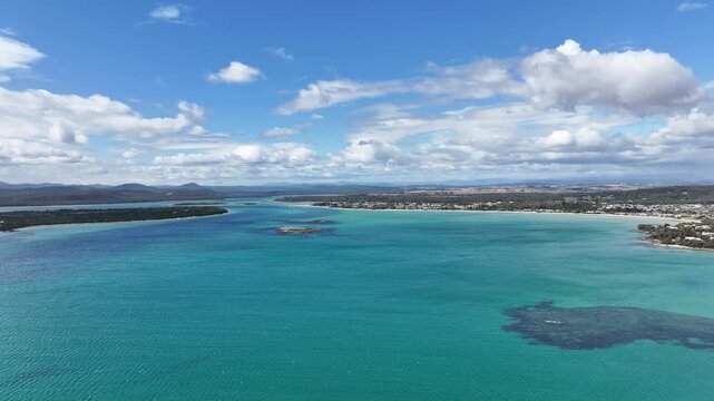 Aerial footage of Port Sorell Tasmania Australia