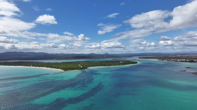 Aerial footage of Port Sorell Tasmania Australia