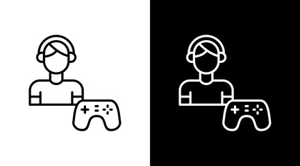 Pro Gamer Outline White Icon Set Design © Zaiva Maysha