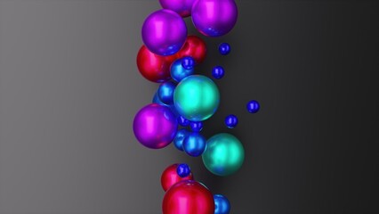 Fototapeta premium Multicolored spheres in a row