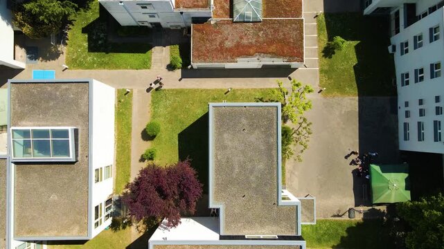 Aerial Skyline Footage Frankfurt Germany