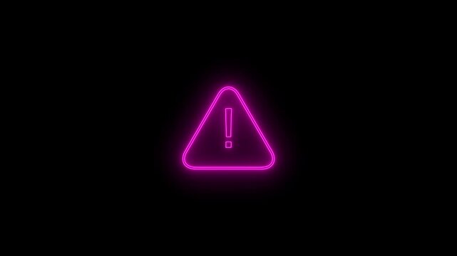 Neon Warning icon horizontal all the video danger alert sign symbol design Caution symbol horizontal all the video warning danger alert icon 