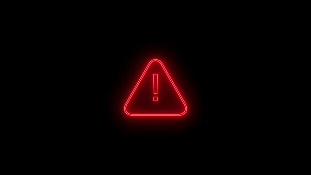 Neon Warning icon horizontal all the video danger alert sign symbol design Caution symbol horizontal all the video warning danger alert icon 