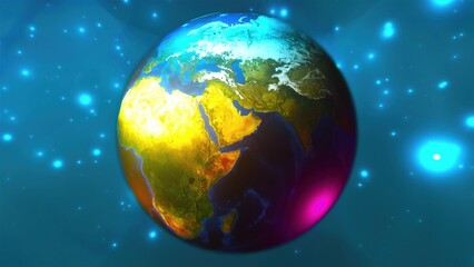 Planet Earth with nebula © turbomotion046