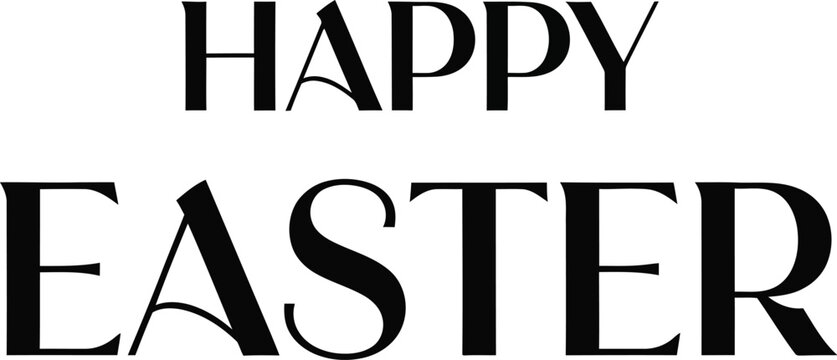 Simple yet elegant happy easter greeting card design with classic typography