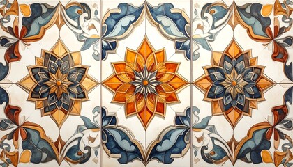 美しい幾何学模様のタイルパターン