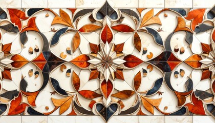 美しい幾何学模様のタイルパターン