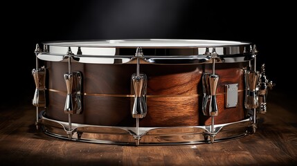 Close-up of a snare drum showcasing craftsmanship.