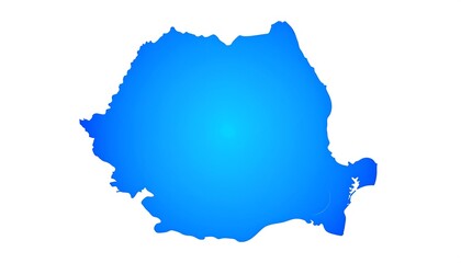 Fototapeta premium A simple, gradient-filled blue silhouette of a European country on a stark white background. The nation's borders are clearly defined