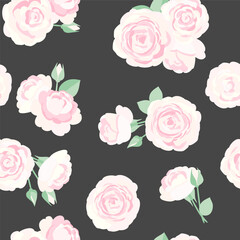 ピンクのバラのレトロなシームレスパターン