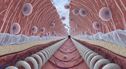 Intricate biological structure illustration for educational and scientific use