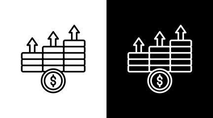 Obraz premium Business Investment Outline White Icon Set Design