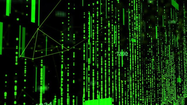 green binary code background
