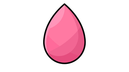 Fototapeta premium Pink teardrop shaped beauty blender for makeup application