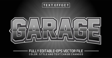 Garage Metallic Chrome Industrial Editable Text Effect EPS Vector