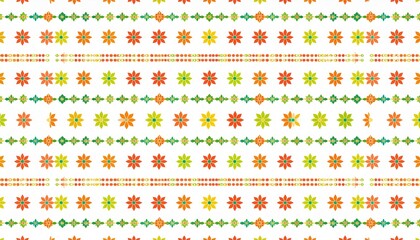 メキシコの民俗芸術スタイルで明るい色の幾何学模様のシンプルな壁紙パターン