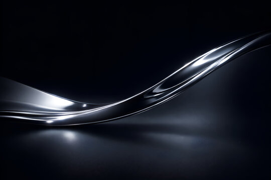 Minimal Metallic Chrome Ribbon Abstract Luxury Tech Background