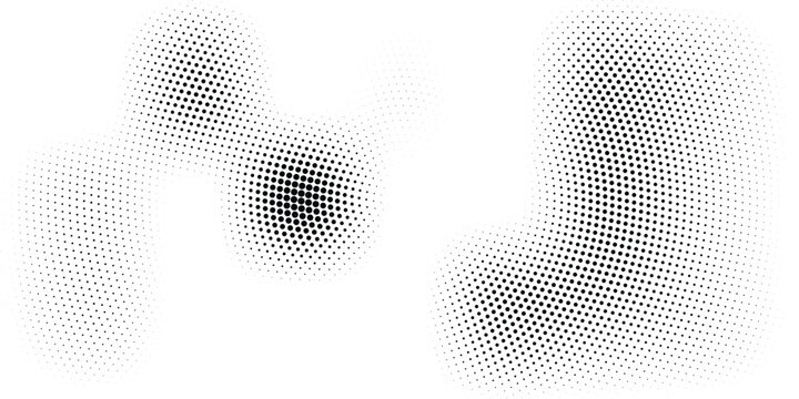 Bold monochrome halftone background of black circular dots forming a radial gradient, centered text FUTURISTIC HALFTONE, modern abstract design with high contrast for digital, data, soundwave visual