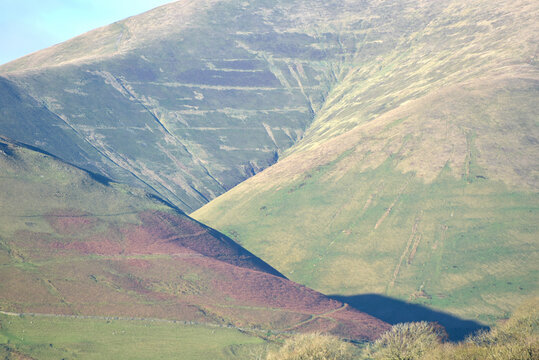 Brant Fell in the Howgill Fells seen from Tom Croft Hill near Sedbergh, North Yorkshire Dales 