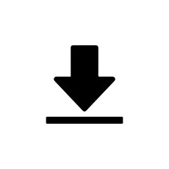 Black and White Download Arrow Graphic.