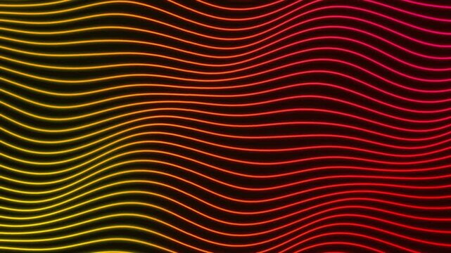 Abstract technology background red and yellow digital particle waves light Concept of graphic futuristic animation.