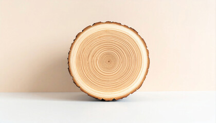 minimalist tree trunk cutaway with ring pattern