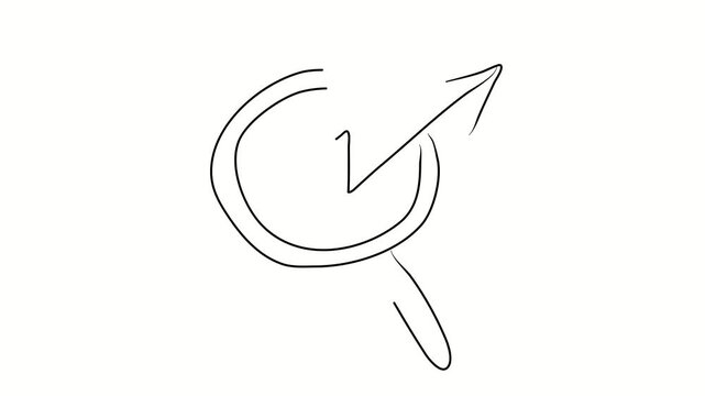 Finding a solution. Contour drawing, silhouett animation. Continuous line. Isolated on white. Video 4k object illustration self-drawing. Object construction. Minimalist continuous line drawing silhoue