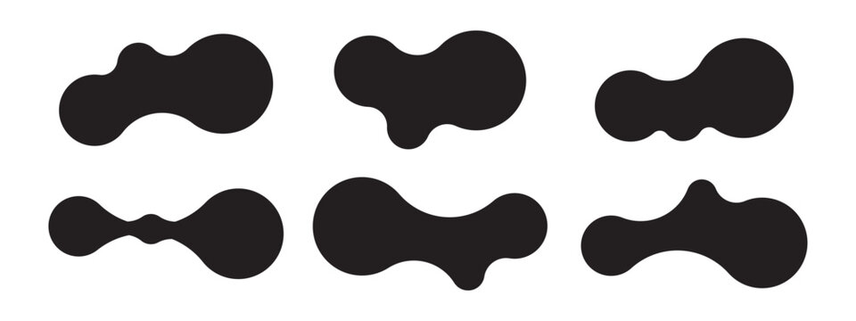 Set of abstract metaball shapes