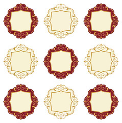 Obraz premium Decorative ornamental frames set on black background