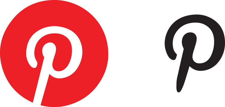 pinterest social media icon vector design