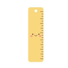 Cute yellow kawaii ruler illustration
